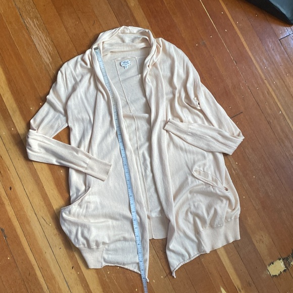 Flowy silk/cotton/cashmere blend Wilfred open front cardigan with pockets - Picture 3 of 8